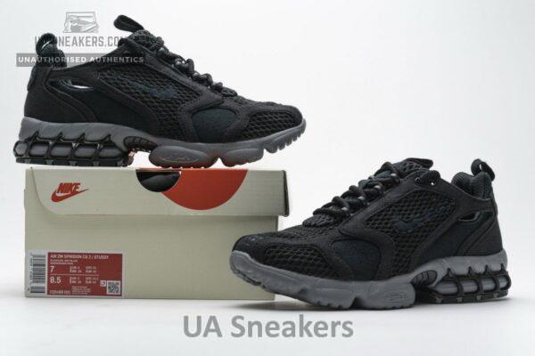 CQ5486-001 Stussy x Nike Air Zoom Spiridon Cage 2 Black Cool Grey - Image 3