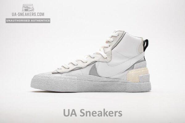 BV0072-100 Sacai x Nike Blazer Mid White Grey - Image 6