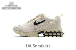 CQ5486-200 Stussy X Nike Air Zoom Spiridon Caged 2 Fossil