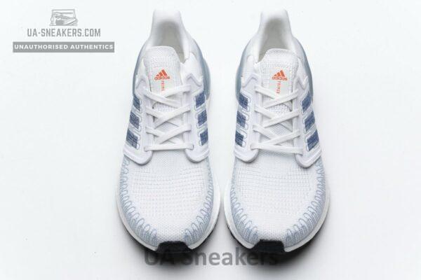 FY3454 adidas Ultra BOOST 20 White Light Blue - Image 4