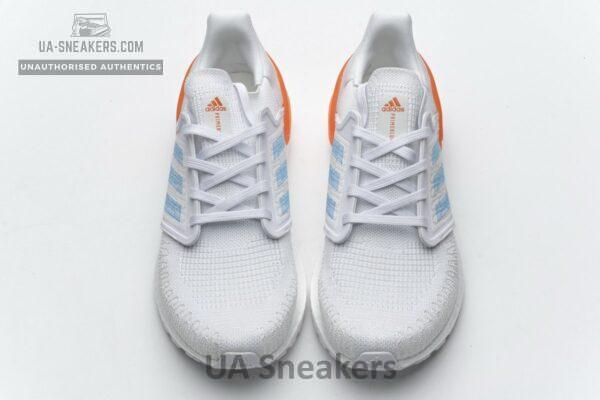 EG0768 adidas Ultra BOOST 20 Primeblue White Blue Orange - Image 5
