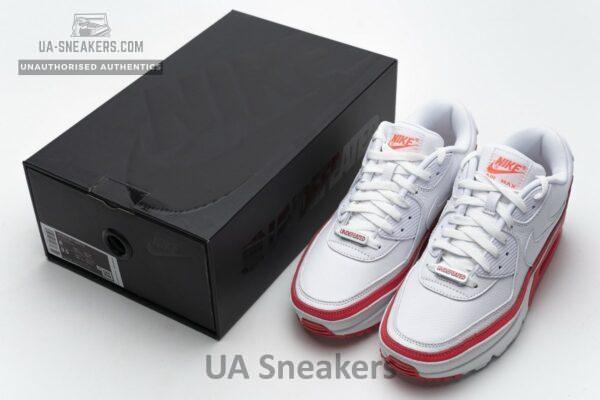 CJ7197-103 Undefeated x Nike Air Max 90 White Red - Image 2