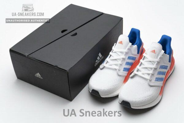 FY3453 adidas Ultra BOOST 20 White Blue - Image 2