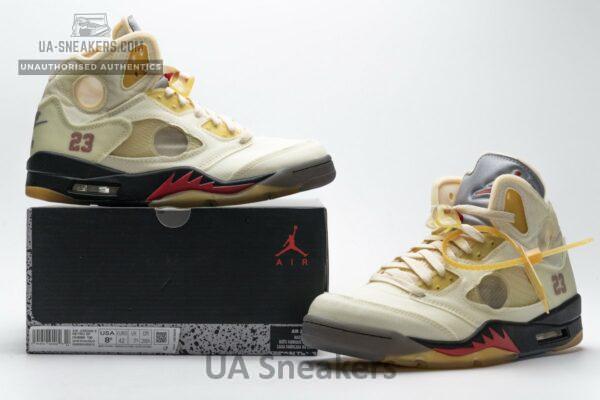 DH8565-100 OFF White x Air Jordan 5 Retro SP Sail - Image 2