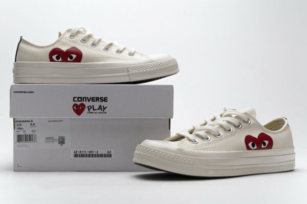 150207C CDG Play x Converse Chuck Taylor All Star 70 OX - Image 2