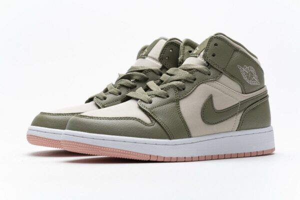 555112-225 Air Jordan 1 Mid GS Trooper Bleached Coral - Image 6