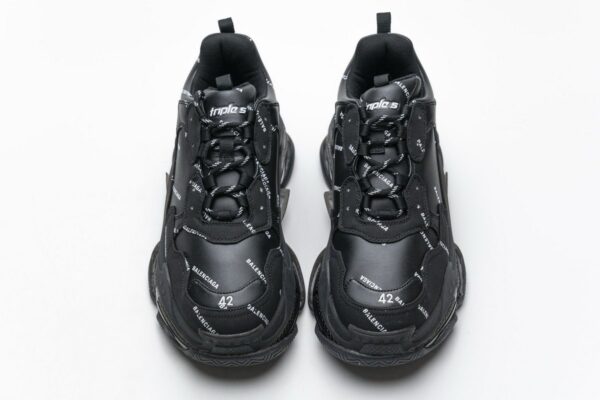 524039 W09E1 2021 Balenciaga Triple S Letter Black - Image 4