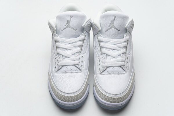 136064-111 Air Jordan 3 Retro Pure White - Image 4