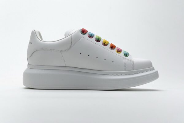 462214 WHGP7 9001 Alexander McQueen Sneaker White Rainbow - Image 4