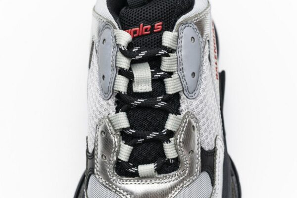 541624 W09E1 7320 Balenciaga Triple S Black Silver2 - Image 8