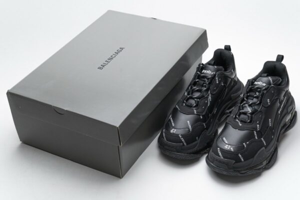 524039 W09E1 2021 Balenciaga Triple S Letter Black - Image 3