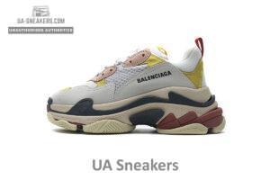 490672 W09O5 9035 Balenciaga Triple S Black Yellow Pink