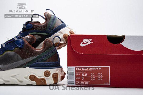 Nike React Element 87 MossBlackDeep Royal Blue AO1090-200 - Image 2