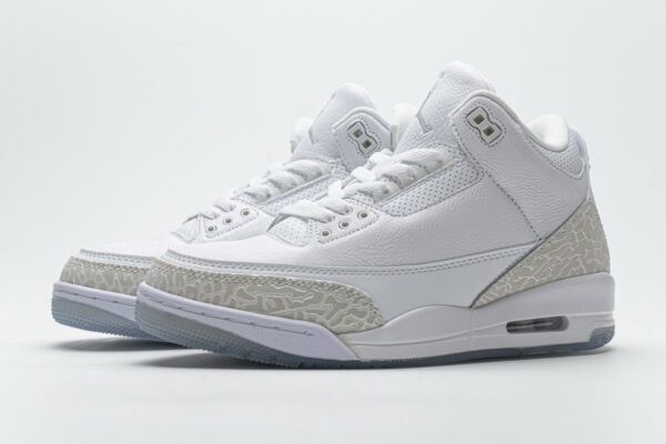 136064-111 Air Jordan 3 Retro Pure White - Image 6