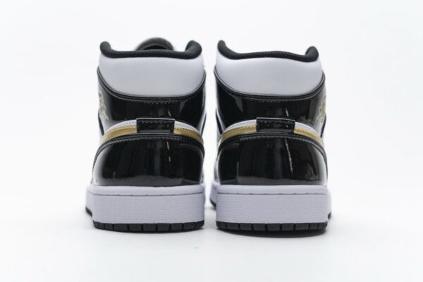852542-007 Air Jordan 1 Mid Gold Patent Leather - Image 7