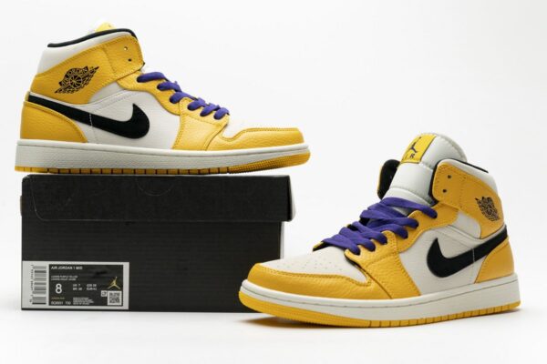 852542-700 Air Jordan 1 Mid Lakers - Image 2