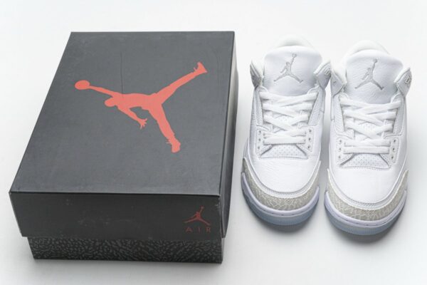 136064-111 Air Jordan 3 Retro Pure White - Image 3