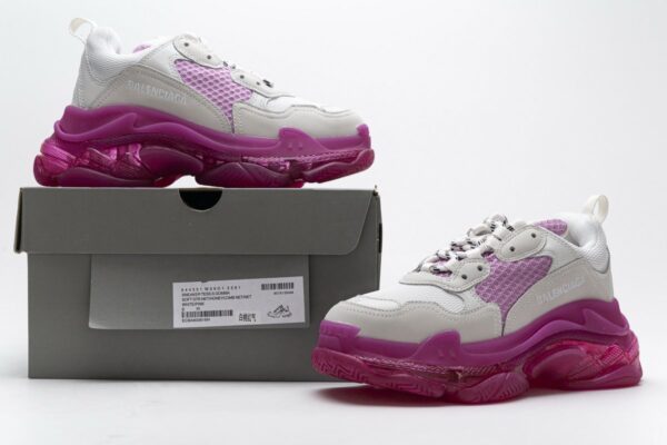 544351 W09O1 2281 Balenciaga Triple S White Pink - Image 3