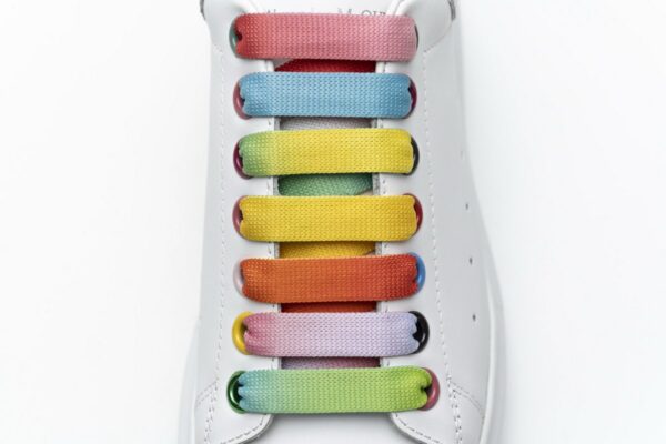 462214 WHGP7 9001 Alexander McQueen Sneaker White Rainbow - Image 6
