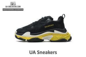 483513 W06E1 1078 Balenciaga Triple S Black Yellow