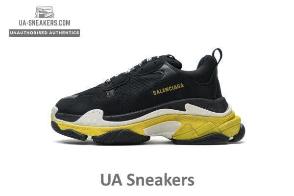 483513 W06E1 1078 Balenciaga Triple S Black Yellow