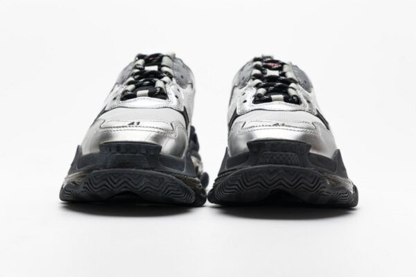 541624 W09E1 7320 Balenciaga Triple S Black Silver2 - Image 5