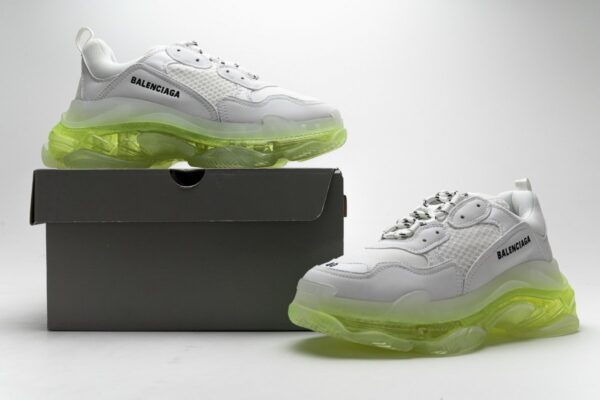 544351 W09E1 1331 Balenciaga Triple S White Green - Image 3