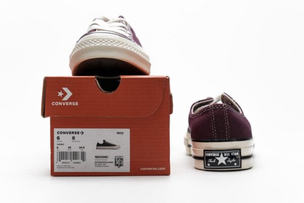 162059C Converse Chuck 70 OX Dark Burgundy Black Egret - Image 2