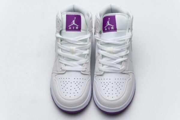 555112-100 Air Jordan 1 Mid SE White Fuchsia Blast - Image 4