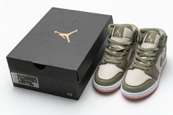 555112-225 Air Jordan 1 Mid GS Trooper Bleached Coral - Image 3