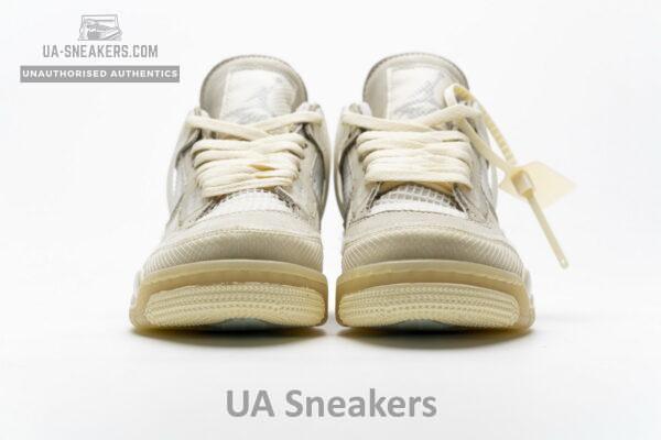 OFF White x Air Jordan 4 Sail - Image 5