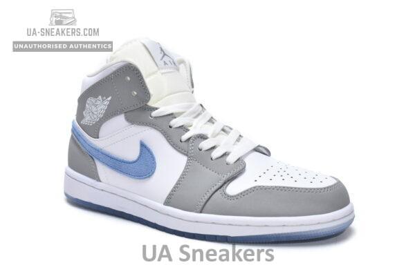 BQ6472-105 Air Jordan 1 Mid Wolf Grey Aluminum - Image 5