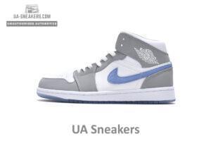 BQ6472-105 Air Jordan 1 Mid Wolf Grey Aluminum