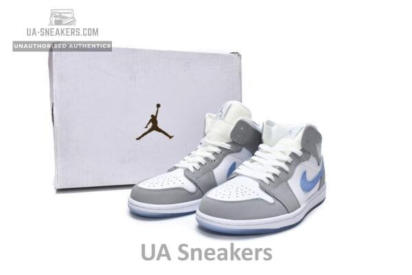 BQ6472-105 Air Jordan 1 Mid Wolf Grey Aluminum - Image 2
