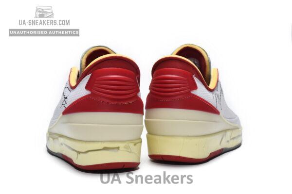 DJ4375-106 Off White x Air Jordan 2 Retro Low SP White and Varsity Red - Image 8