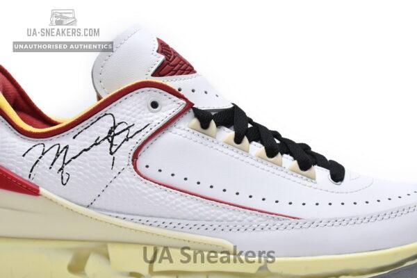 DJ4375-106 Off White x Air Jordan 2 Retro Low SP White and Varsity Red - Image 5
