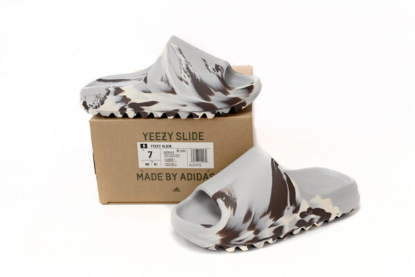 Adidas Yeezy Slide Enflame Oil Painting White Grey - Image 5